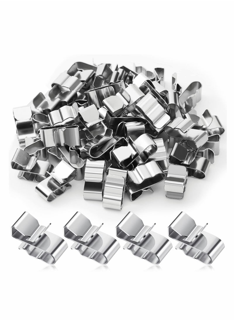 Generic - Trailer Frame Wire Clips Stainless Steel Clips Metal Cable Clips 22.5 mm 0.89 Inch Solar Panel Wire Clip Double Wire Trailer Wire Clips Wire Clamps for PV Wiring Boat Cable 50 Pcs - Image 1