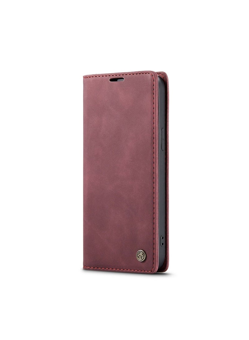 CaseMe iPhone 15 Pro Leather Case Wallet Flip Cover Card Slots Magnetic Closure Stand Phone Holder Function Fold Shockproof Protective Full Protection Anti-drop Anti-scratch Accessory For iphone 15 Pro  - Image 1