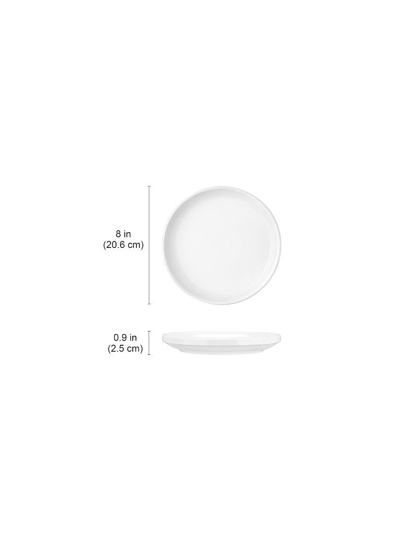 طقم اطباق بيضاء للحلويات 6 اطباق دائرية مقاس 20 سم مع حواف - Image 2