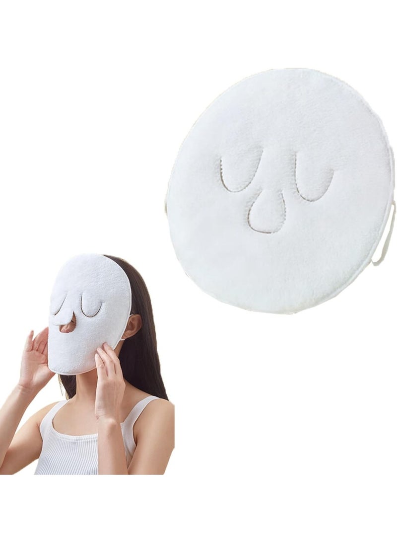 3-hole towel mask, reusable moisturizing towel mask, hot and cold compress facial steamer, hydrating facial towel, skin care spa towel, skin care tool for women to moisturize and steam the face - Image 1