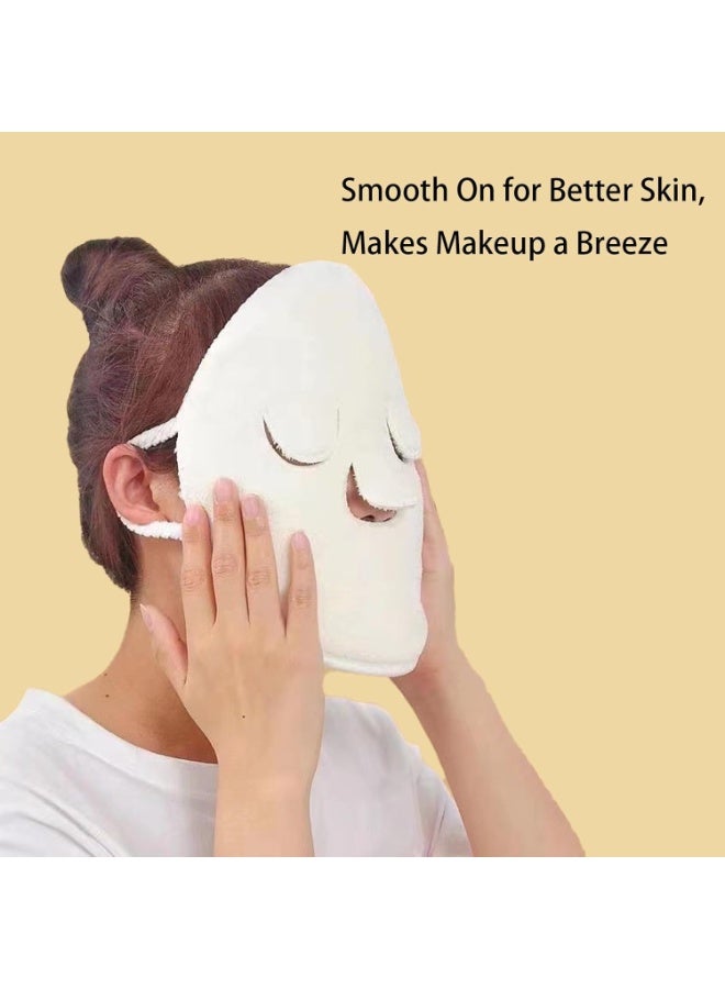 3-hole towel mask, reusable moisturizing towel mask, hot and cold compress facial steamer, hydrating facial towel, skin care spa towel, skin care tool for women to moisturize and steam the face - Image 2