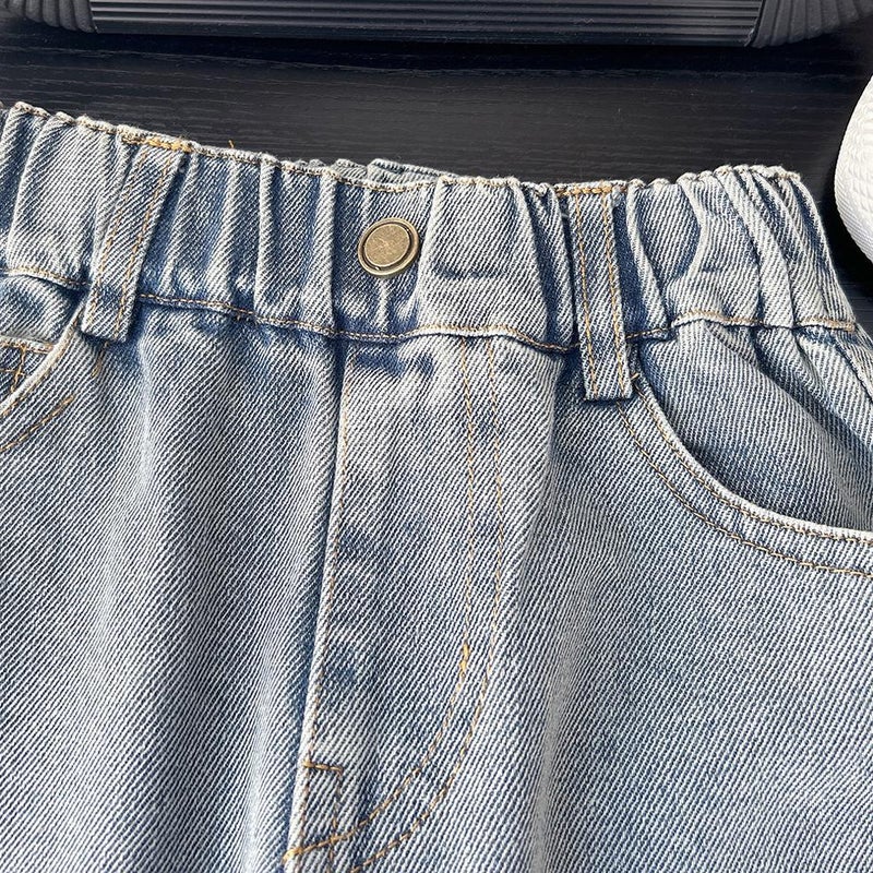 2025 New Children'S Jeans Big Boys Loose Soft All-Match Casual Western Style Long Pants - Image 5