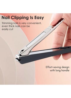 Beaute Secrets Nail Clippers, Sharp Fingernail And Toenail Clipper With Catcher, Stainless Steel Nail Clippers With File, No Splash Nail Cutter, Sturdy Durable Nail Clippers For Women And Men, Silver  - Image 3
