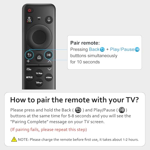 OMAIC Rechargeable Voice Remote for Samsung-TV-Remote-Control-Replacement Compatible with Samsung Smart Frame Curved QLED TVs - Image 4