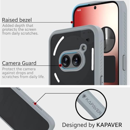 KAPAVER Thermoplastic Polyurethane Impulse Back Cover Case For Nothing Phone 2A 5G / Nothing Phone 2A Plus 5G (Gray) - Image 5
