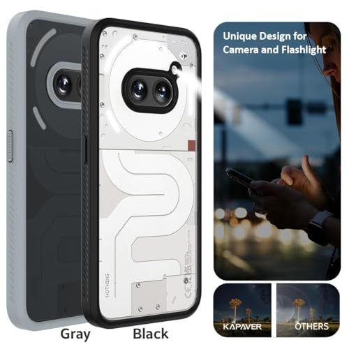 KAPAVER Thermoplastic Polyurethane Impulse Back Cover Case For Nothing Phone 2A 5G / Nothing Phone 2A Plus 5G (Gray) - Image 4