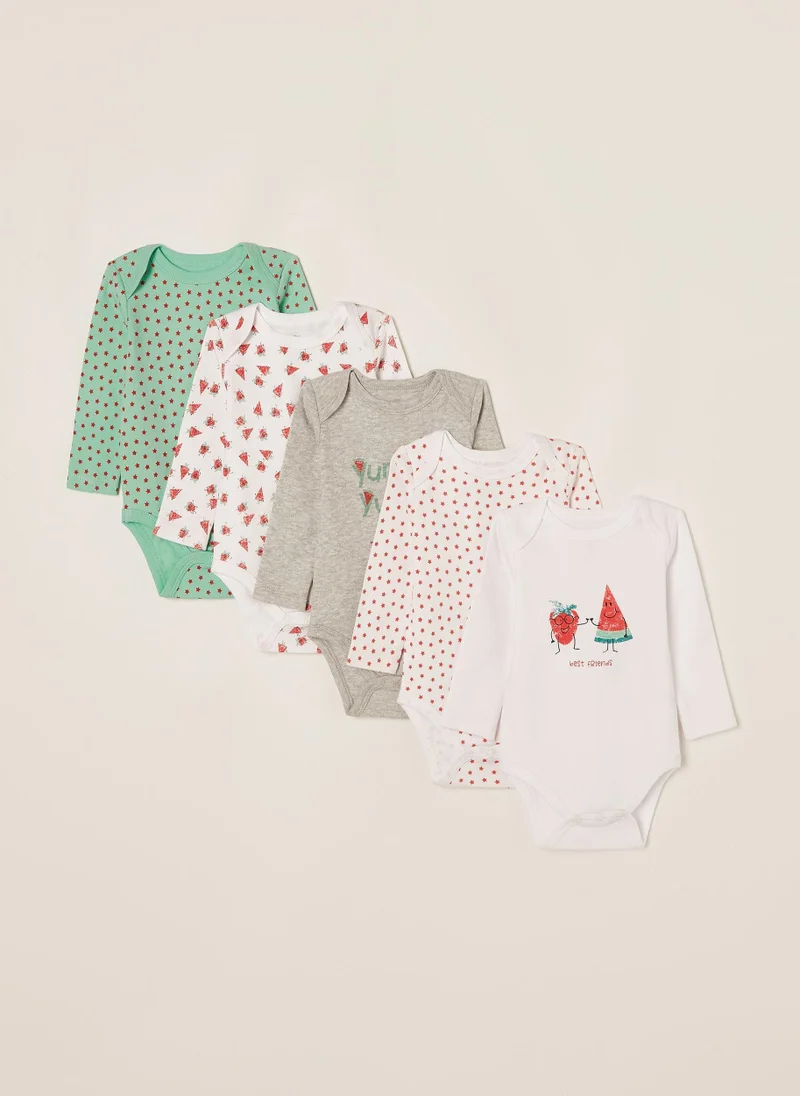 Zippy 5 Bodysuits for Baby Girls 'Watermelon', Multicoloured