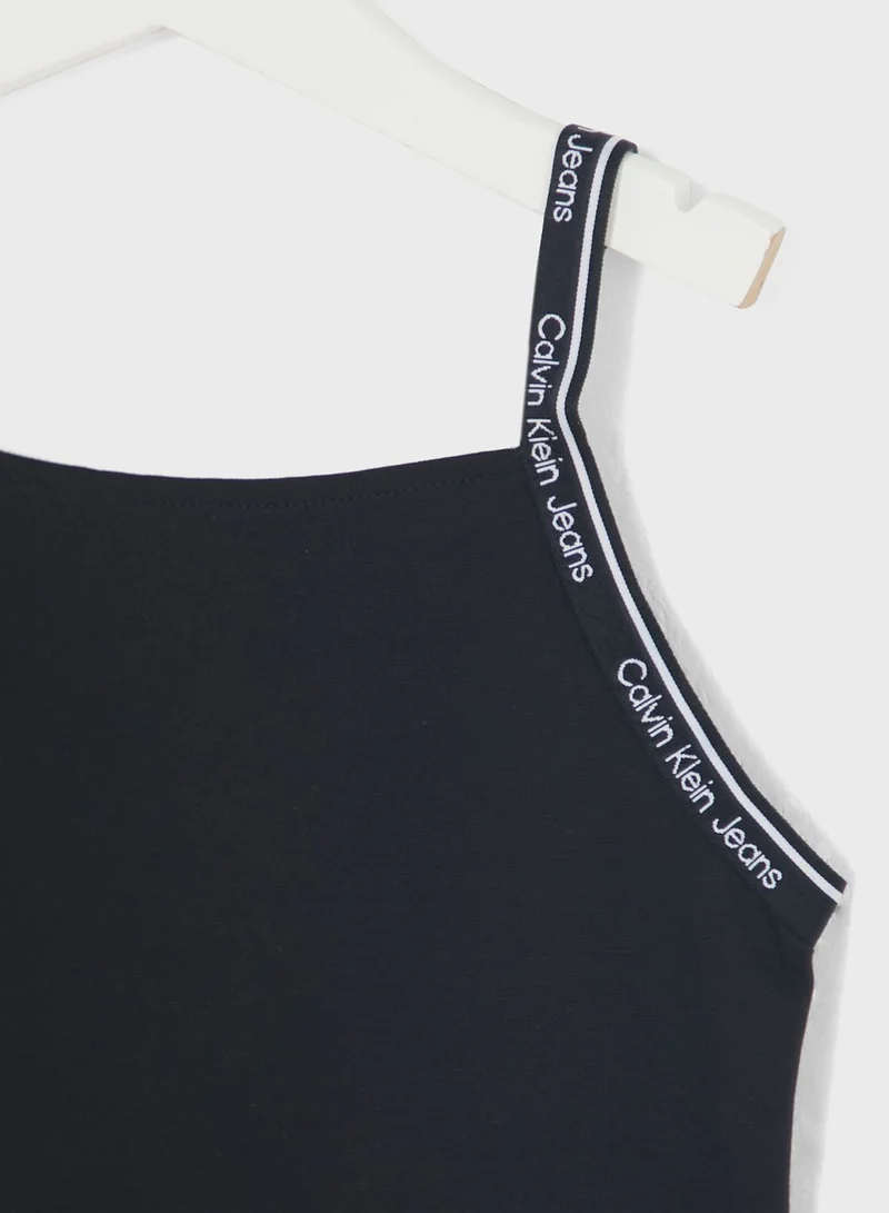 Calvin Klein Jeans Youth Logo Tape Strap Top