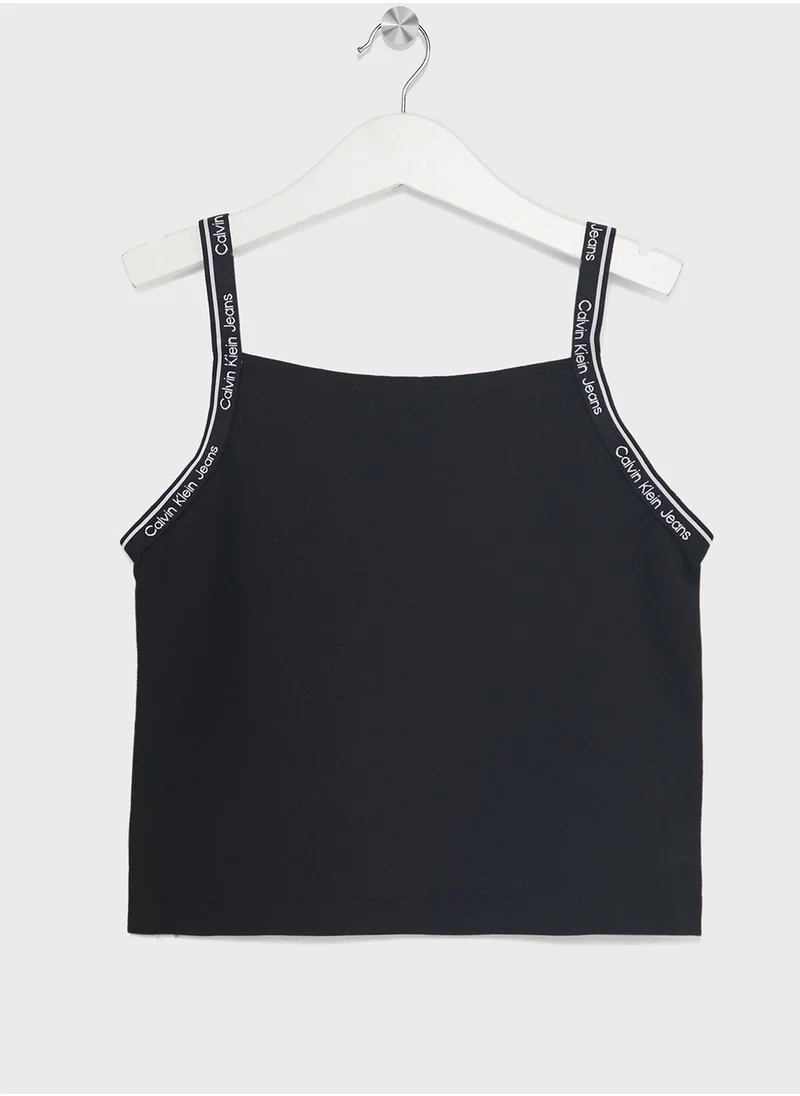 Calvin Klein Jeans Youth Logo Tape Strap Top