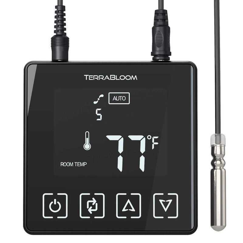 TerraBloom Programmable Thermostat Speed Controller with Temperature Probe for ECMF Series Fans - Image 2