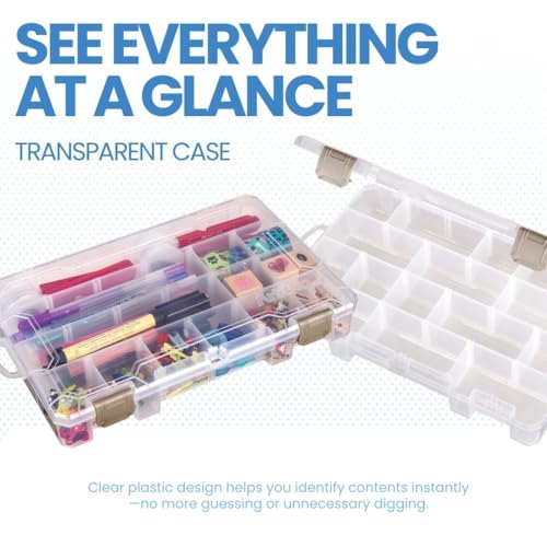 ArtBin 4006AB Medium Solutions Box with Dividers, Art & Craft Organizer, [1] Plastic Storage Case, Clear - Image 4