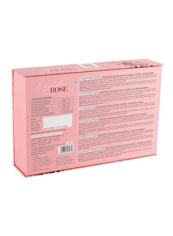 NutriGlow Natural’s English Rose Facial Kit with Natural Rose Extracts for Radiant & Glowing Skin, (250g+10ml) - Image 2