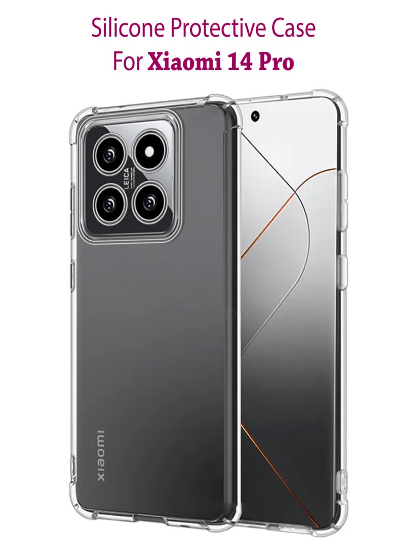 ولديك غطاء حماية خلفي من السيليكون لهاتف Xiaomi 14 Pro شفاف - Image 1
