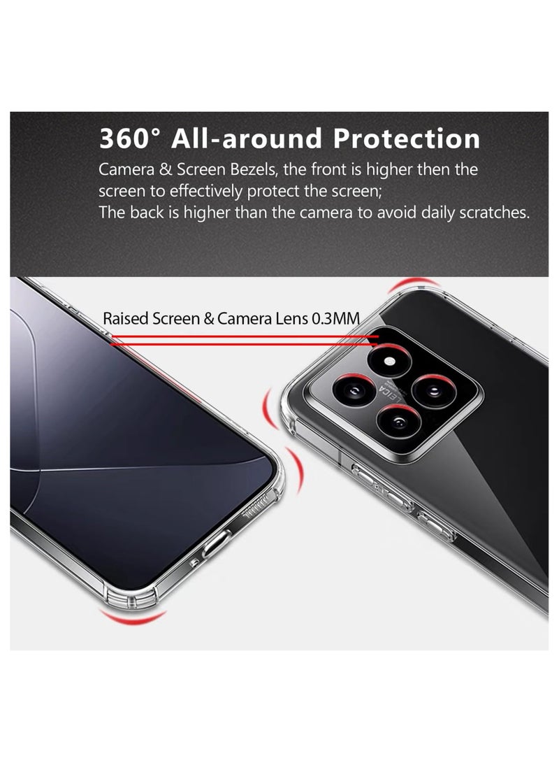 ولديك غطاء حماية خلفي من السيليكون لهاتف Xiaomi 14 Pro شفاف - Image 3