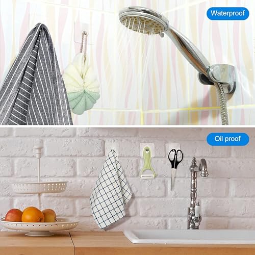 Rylan Wall Hooks for Hanging Strong, 10 Pack Screw Hooks Adhesive Hooks for Wall Heavy Duty, self Adhesive Hook, Wall hangings, Kitchen Accessories Items, Clothes Hanging, Sticky Photo Frame Hangers - Image 3