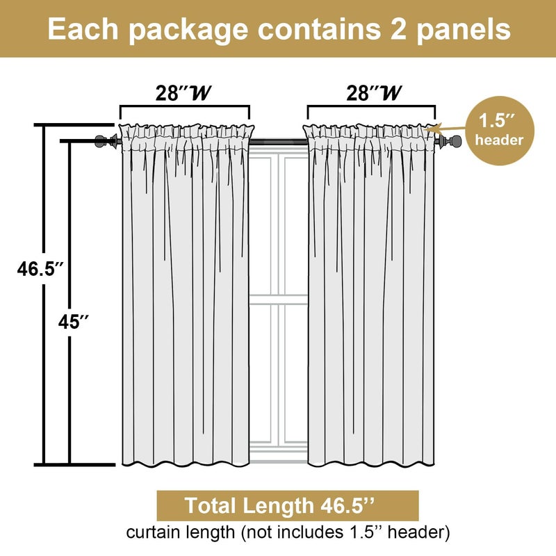 Lecloud Leia Ivory Sheer Curtains 45 Inch Length 2 Panels, Elegant Balance Light & Privacy Jacquard Textured Leaf Voile Curtains, Dual Rod Pockets Drapes for Bedroom Living Room, Each 28" W x 45" L - Image 3
