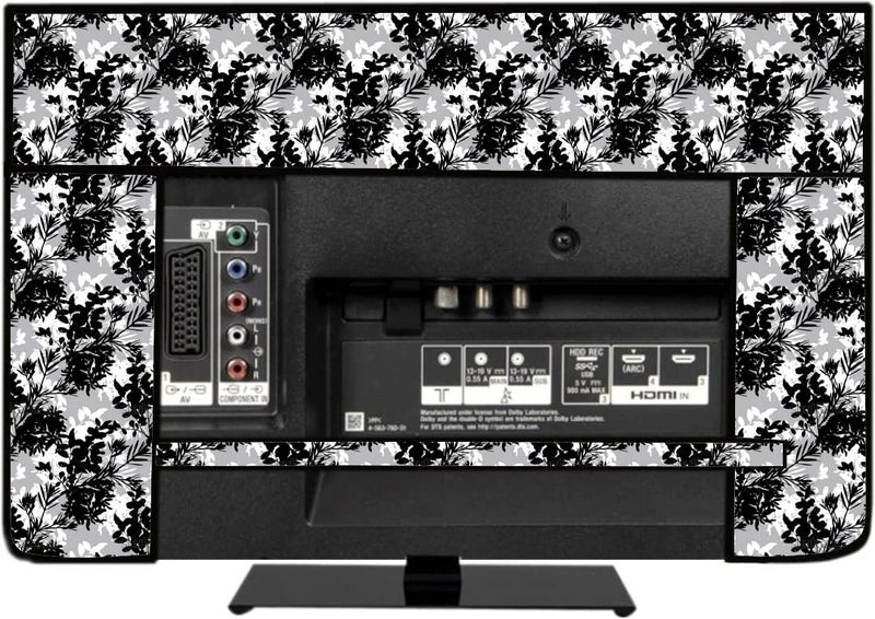 NERHA PVC Dustproof and Waterproof Printed LED TV Cover 50 Inch (Black) - Image 3