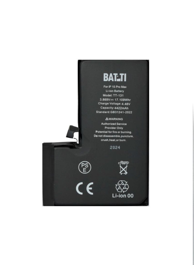 Replacement Battery For Apple iPhone  15 Pro Max Black