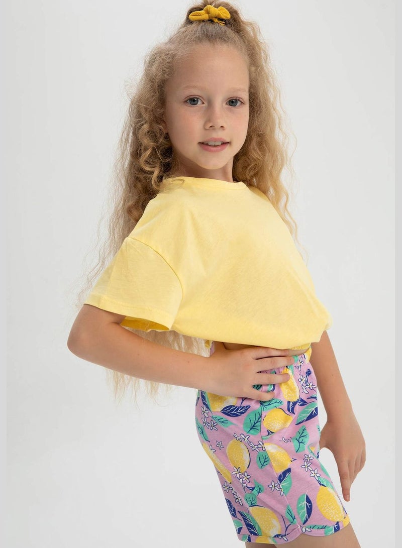 DeFacto Short Sleeve Crop Top & Floral Print Mini Shorts - Image 4