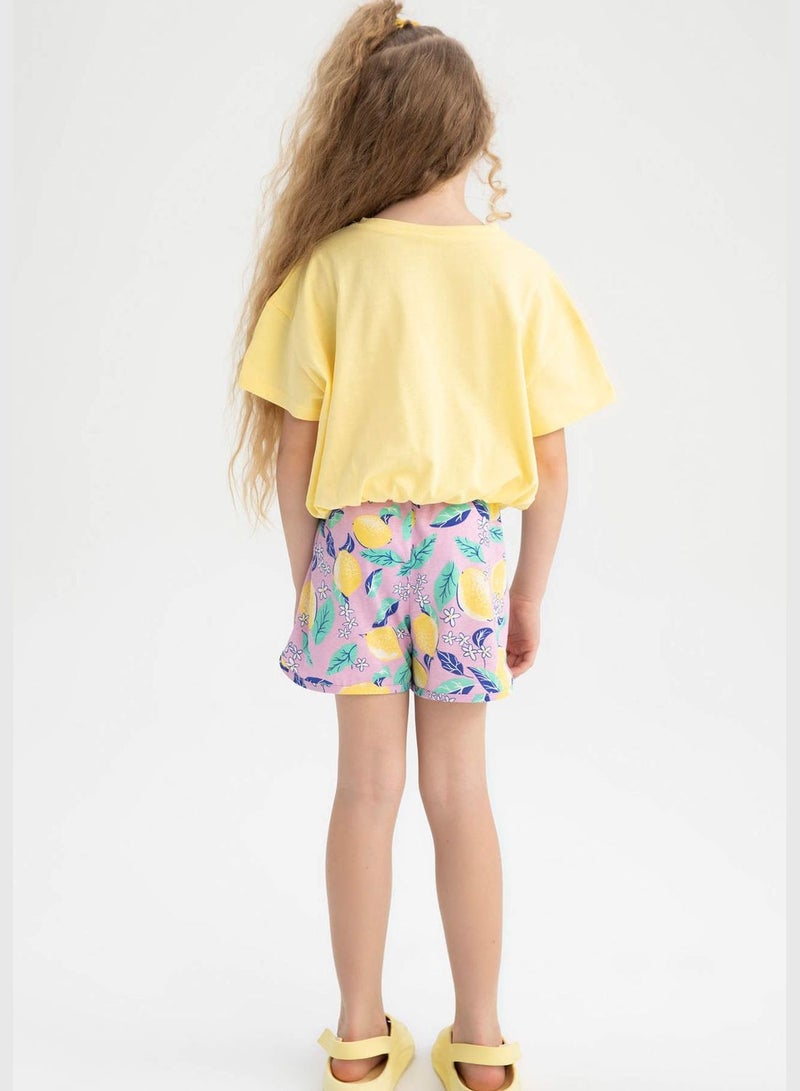 DeFacto Short Sleeve Crop Top & Floral Print Mini Shorts - Image 5