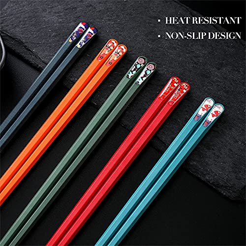 HuaLan Colorful Fiberglass Chopsticks, Dishwasher Safe Chopsticks, Reusable Non-slip Chop Sticks, 9 1/2 Inches, 5 Pairs - Image 5
