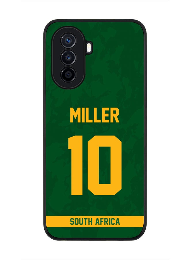 Stylizedd - Rugged Black Edge Case for Huawei Nova Y70 , Slim fit Soft Case Flexible Rubber Edges Thin Cover - Player Name - AB de Villiers, Jersey Number- 17 - Image 1