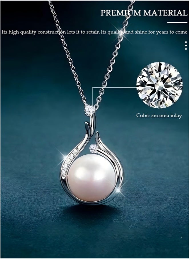Pearl Pendant Necklace for Women, Exquisite Freshwater Cultured Pearls, Master Level Crafts, 925 Sterling Silver, Noble Temperament, Colorfast, Fashion Jewelry, Gift for Mom, Wife and Daughter - Image 1