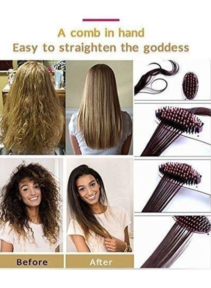 ELTRAZONE 1 packs Fast Hair Straightener Electric Brush With LCD Display Pink - Image 3