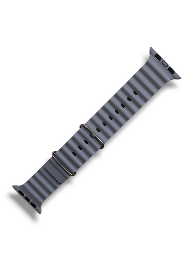 Silicone strap for 42-49mm smartwatches, gray color - Image 1