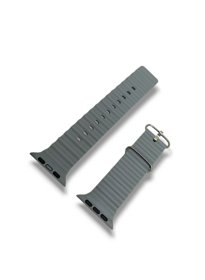 Silicone strap for 42-49mm smartwatches, gray color - Image 2