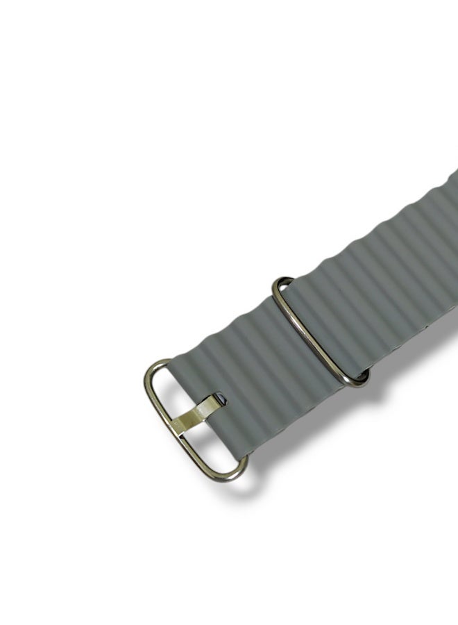 Silicone strap for 42-49mm smartwatches, gray color - Image 3