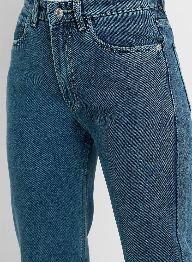 Ginger Mid Rise Wide Leg Jeans