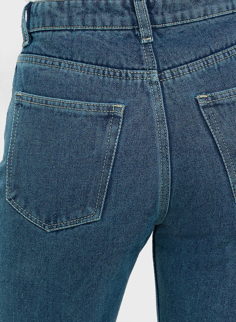 Ginger Mid Rise Wide Leg Jeans