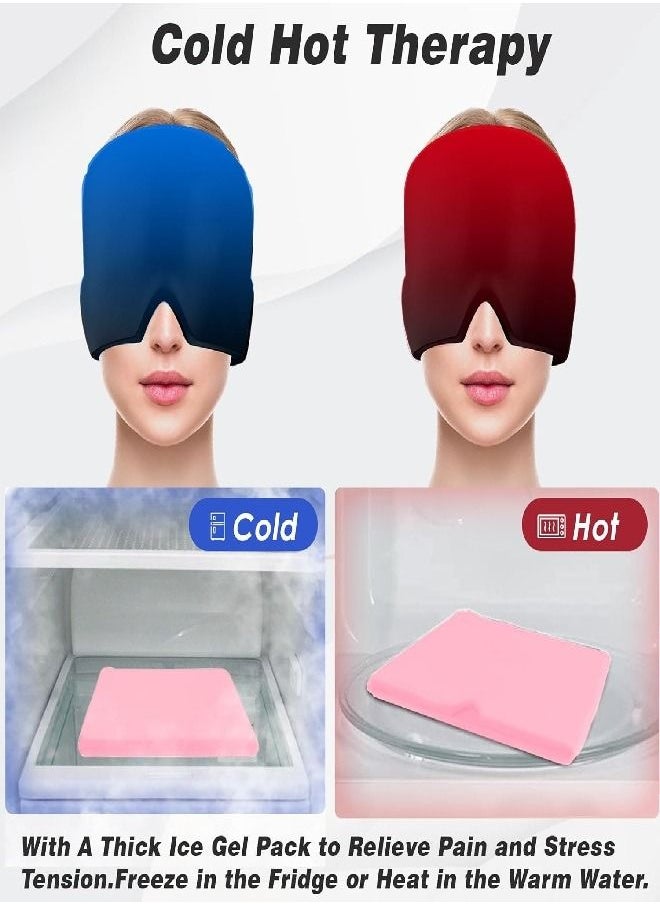 Generic - Headache Relief Hat for Migraine, Headache Migraine Relief Cap for Tension Headache Migraine Relief, One Size Fits All Headache Cap with Reusable Ice Gel Pack for Puffy Eyes, Stress Relief - Image 1