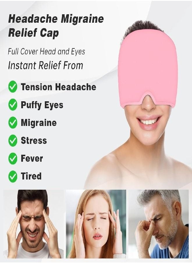 Generic - Headache Relief Hat for Migraine, Headache Migraine Relief Cap for Tension Headache Migraine Relief, One Size Fits All Headache Cap with Reusable Ice Gel Pack for Puffy Eyes, Stress Relief - Image 1