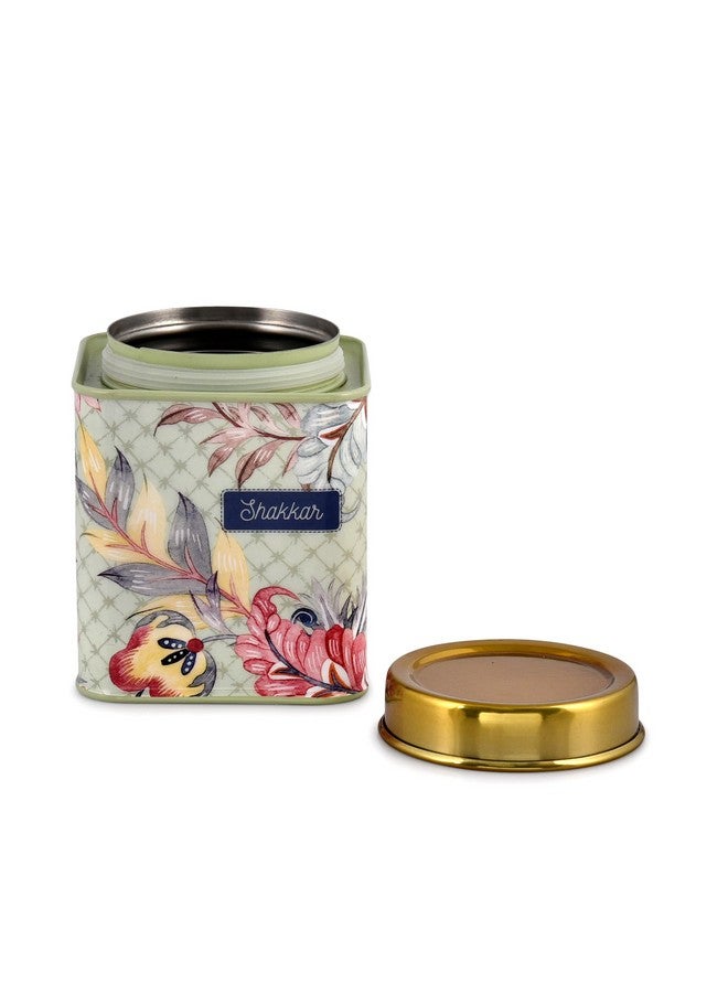 Elan Stainless Steel Canister Jar | Container set for Tea Coffee and Sugar Storage Box Dabba Container 500 ML For Home and Kitchen Air Tight Pantry Organizers Containers (Set of 2, Printed Fern Green) - Image 4