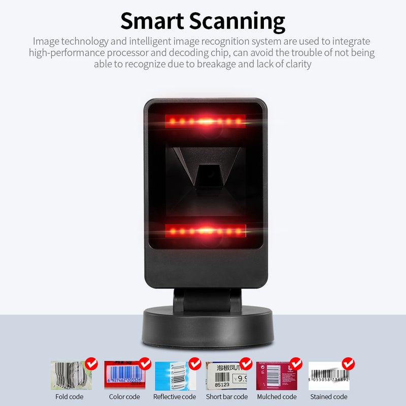 Scanning Platform 1D/2D Barcode Scanner USB Wired Bar Code Scanner for Supermarket Restaurant Bookstore Retail Store Warehouse - Image 4