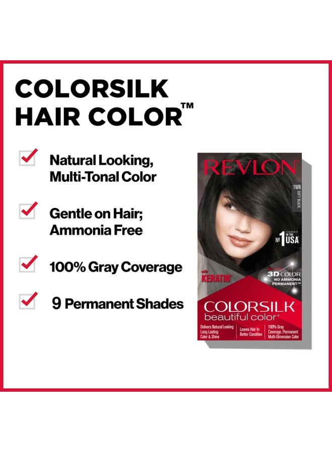 REVLON ColorSilk Hair Color with Keratin - 1WN Soft Black - (with Outrageous Shampoo 90 ml) - Image 4
