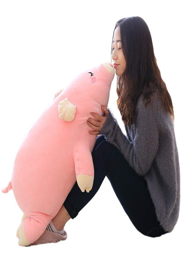 EHOTONG Pig Plush Pillow, Piggy Soft Hugging Pillow Funny Cute Pig Stuffed Animal Toys Christmas Birthday Girlfriend Gift, 27 inch - Image 1