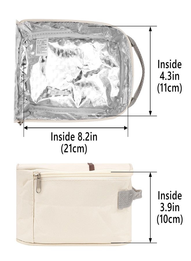 لينكيديا حقائب وجبات خفيفة للسفر من لينكيديا، حاوية معزولة حرارياً للفواكه، حقيبة تبريد طعام خارجية خفيفة الوزن ومقاومة للتسرب، ملحقات تخزين محمولة مناسبة للنزهات (بيج) - Image 2
