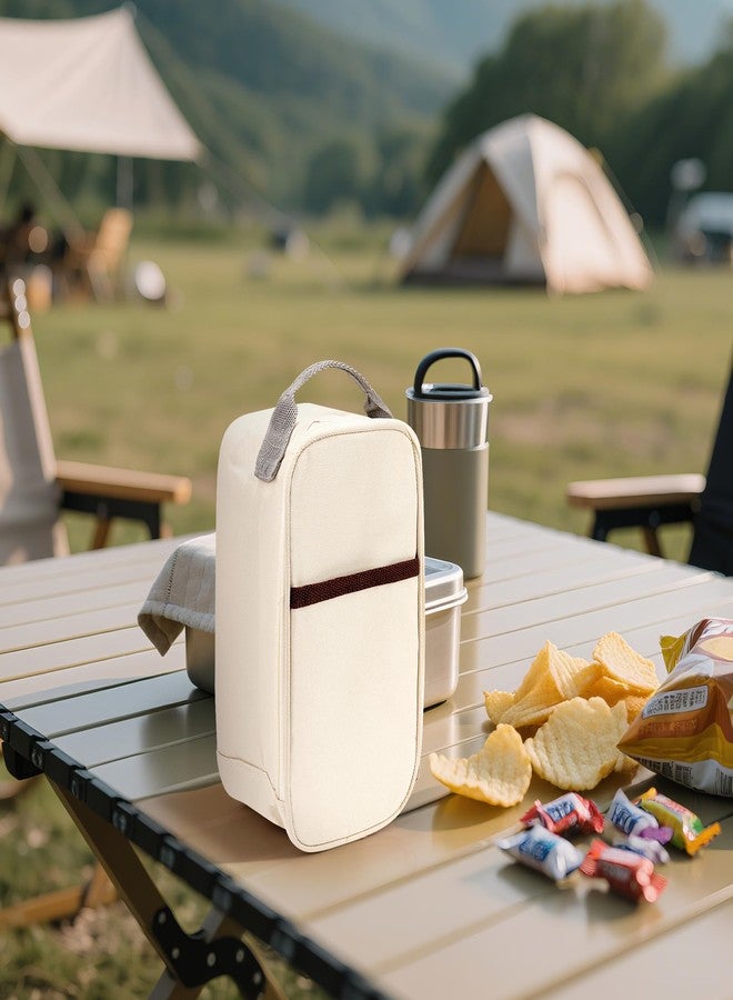 لينكيديا حقائب وجبات خفيفة للسفر من لينكيديا، حاوية معزولة حرارياً للفواكه، حقيبة تبريد طعام خارجية خفيفة الوزن ومقاومة للتسرب، ملحقات تخزين محمولة مناسبة للنزهات (بيج) - Image 5