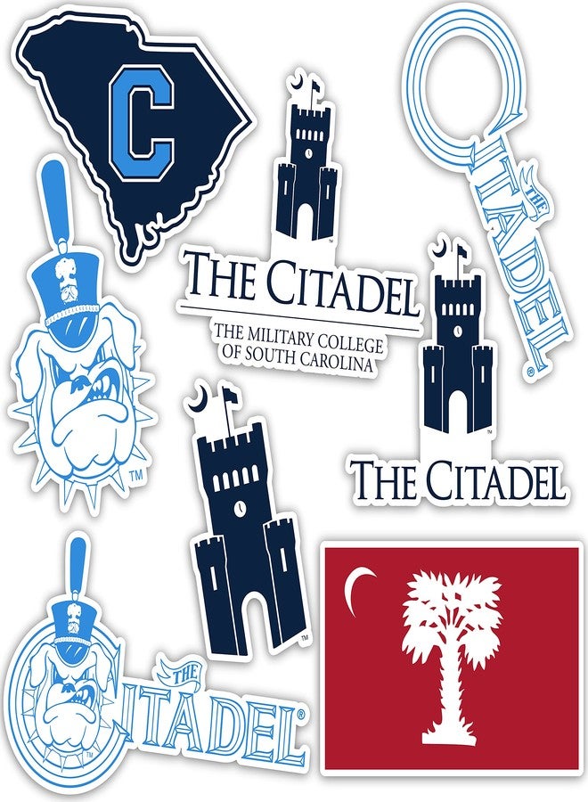 Desert Cactus The Citadel Military College of South Carolina Bulldogs Sticker Vinyl Decals Laptop Water Bottle Car Scrapbook Sheet T2 (Type 2) - Image 1