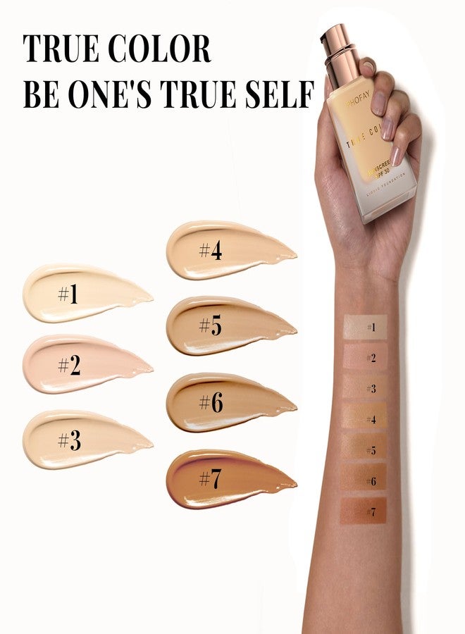 PHOFAY Matte Sunscreen Liquid Foundation SPF 30 (1.02 fl oz) - Long-Wearing Oil-Control, Concealing & Non-Greasy Buildable Coverage, Suitable for Most Skin Types, Daily & Outdoor Use (04#) - Image 2