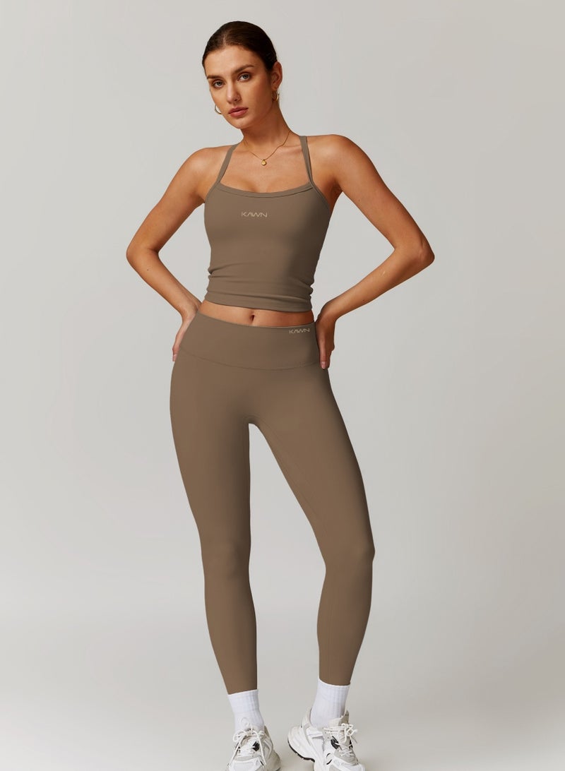 KAWN.YOGA Womens X Back Square Neckline Cami Top - Image 4