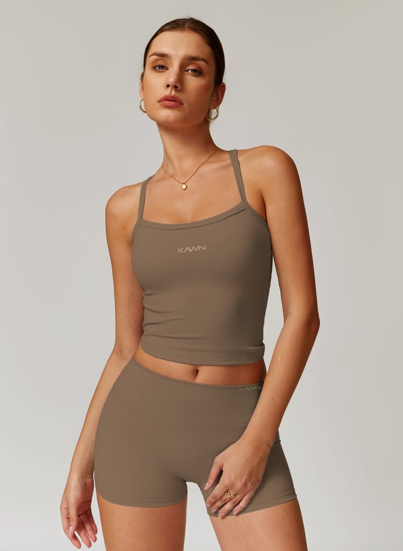 KAWN.YOGA Womens X Back Square Neckline Cami Top - Image 1