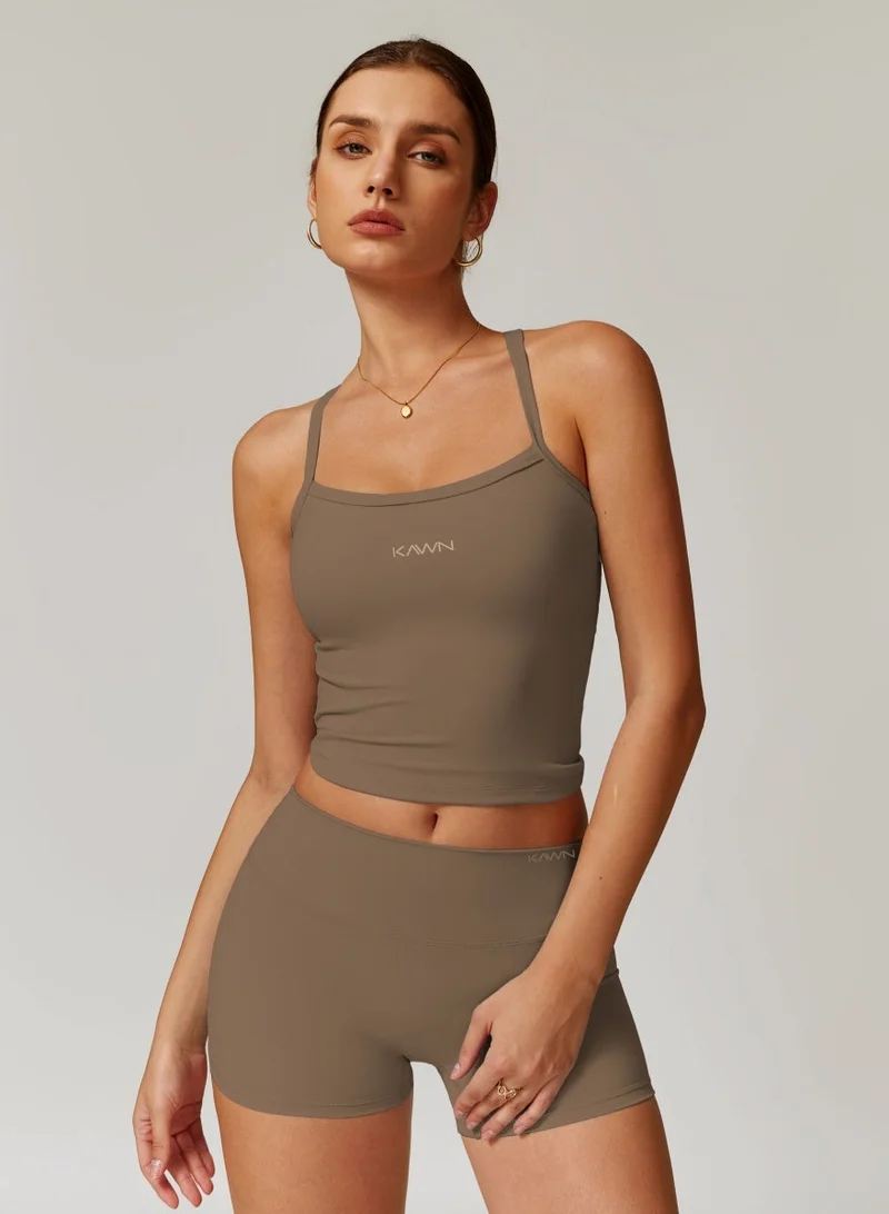 كون.يوغا بلوزة كامي نسائية بظهر متقاطع وياقة مربعة