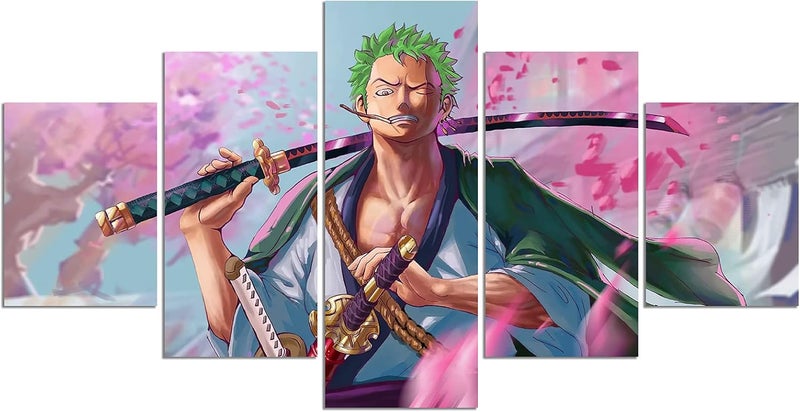 KAIWALK Anime One Piece Poster Roronoa Zoro Print on Canvas Painting Wall Art for Living Room Decor Boy Gift (Unframed, Zoro 1) - Image 1