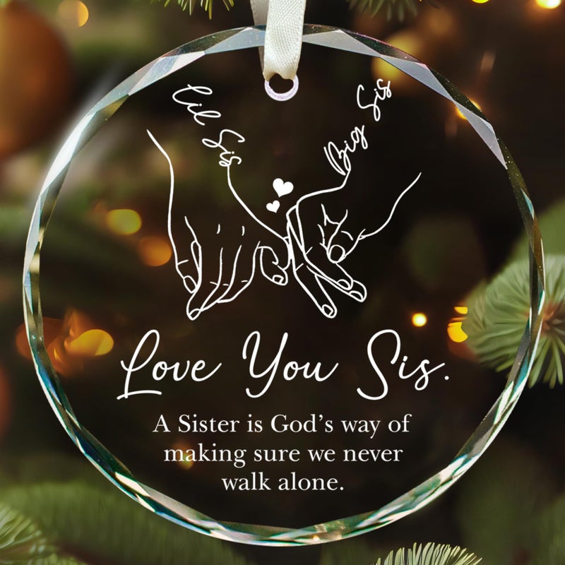 SUCHAGIFT Sister Ornament - Sister Christmas Ornament 2024 - Sister Gifts for Christmas - Sister Gifts from Sister  Brother - Sister Gifts from Sisters Christmas - Sister Christmas Ornament 2024  Glass Ornament - Image 1