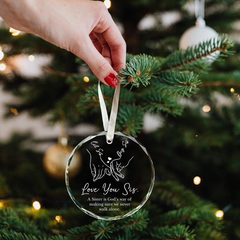 SUCHAGIFT Sister Ornament - Sister Christmas Ornament 2024 - Sister Gifts for Christmas - Sister Gifts from Sister  Brother - Sister Gifts from Sisters Christmas - Sister Christmas Ornament 2024  Glass Ornament - Image 5