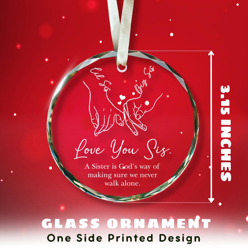 SUCHAGIFT Sister Ornament - Sister Christmas Ornament 2024 - Sister Gifts for Christmas - Sister Gifts from Sister  Brother - Sister Gifts from Sisters Christmas - Sister Christmas Ornament 2024  Glass Ornament - Image 2